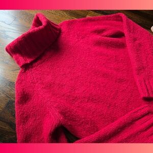 Vintage 25% Wool Red Holidays Raglan Sweater Size L